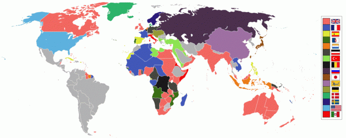 Kartta maailman imperiumista vuonna 1898