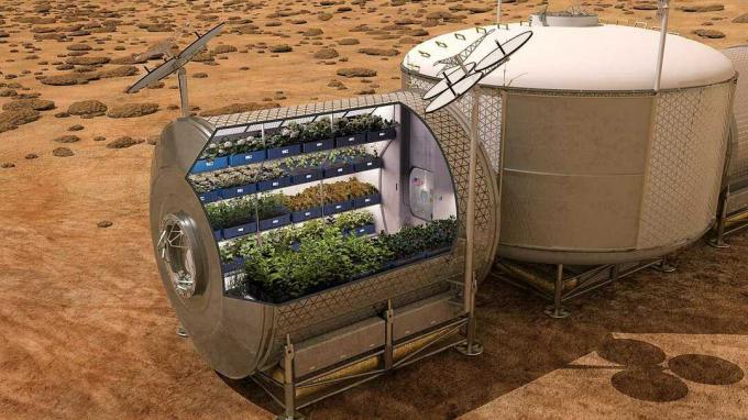 ruoantuotanto Marsissa tulevaisuudessa.