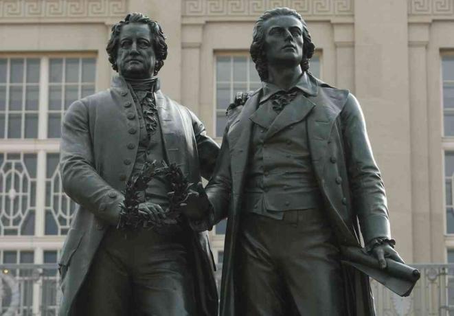 Goethen ja Schillerin patsas