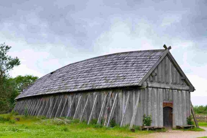 Viking Longhouse -rakennuksen jälleenrakentaminen Ribe