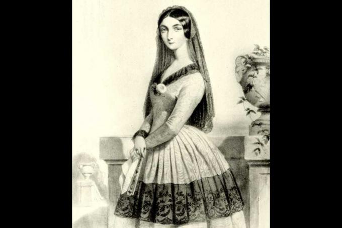 Lola Montez, litografia Alophe, Dartiguenaven muotokuvan jälkeen