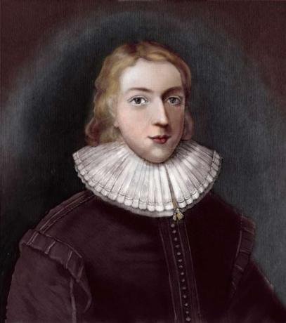 John Miltonin muotokuva 21-vuotiaana