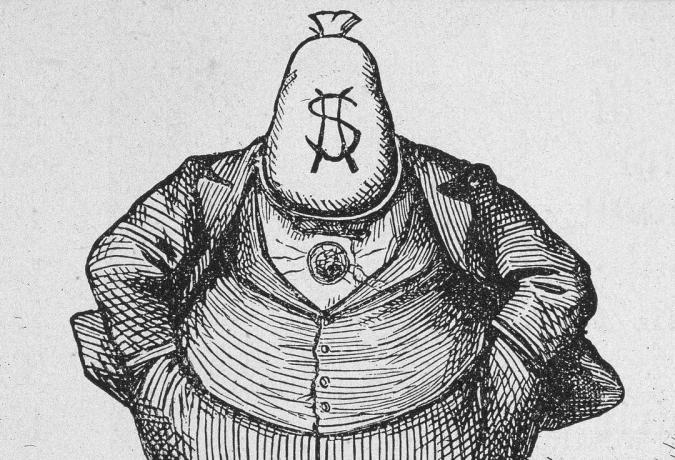 Pomo Tweedin sarjakuva rahalaukun päällä, kirjoittanut Thomas Nast