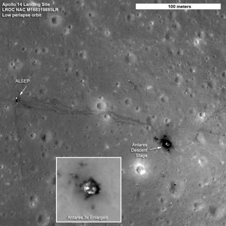 visuaalinen todistus Apollo 14: n laskeutumisesta