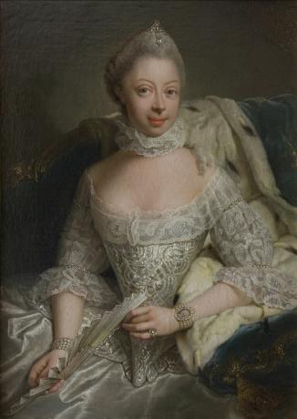 Mecklenburg-Strelitzin prinsessa Charlotten muotokuva (1744-1818)