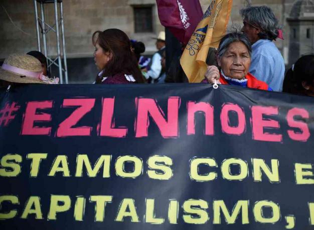 Zapatistas protestoi presidentti López Obradorin Maya Train -hanketta