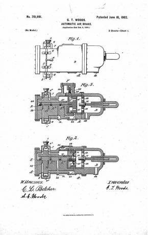 patentti Granville T. Woodsin automaattinen ilmajarru, 1902