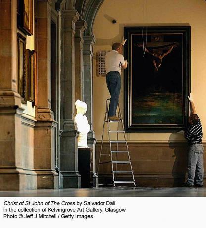 Salvador Dalin Kristuksen Pyhän Ristin Johanneksen Kristus, kokoelma Kelvingroven taidegalleria, Glasgow.