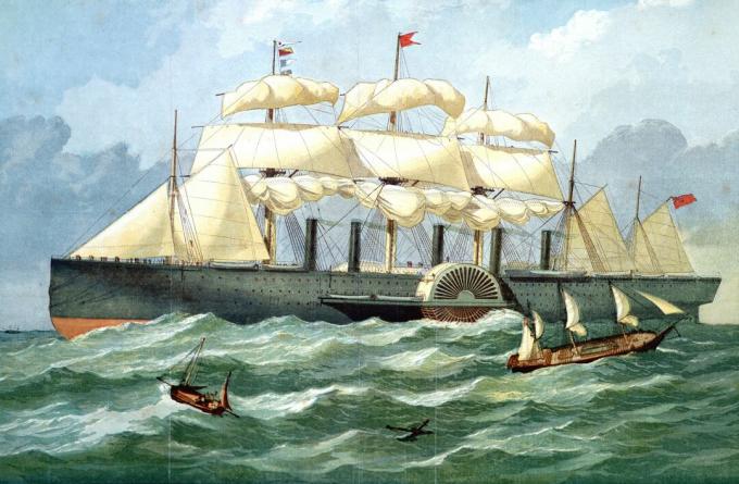 Brunel's SS Great Eastern -väripainatus.