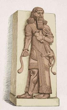 Piirustus Gilgameshin patsaasta