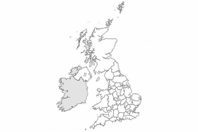Tyhjä kartta Yhdistyneestä kuningaskunnasta