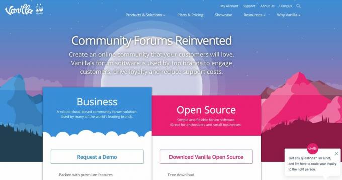 Näyttökuva Vanilla Forums -foorumityökalusta blogille tai verkkosivustolle