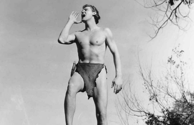 Johnny Weissmuller kuvaa Tarzania