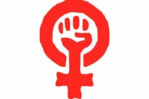 Nyrkki naisen symbolissa naisten vapauttamiseksi