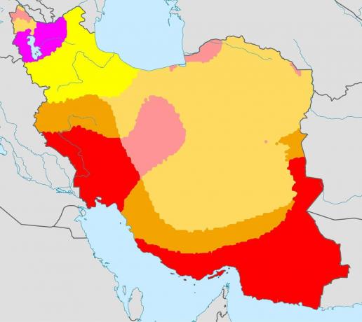 Iranin kartta Koppenin ilmastoluokituksella.